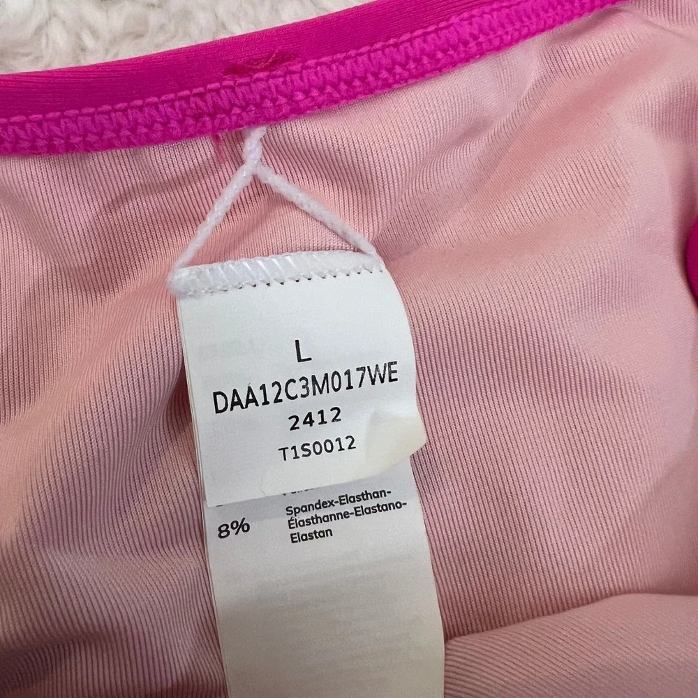 Cupshe‎ Women's Fuchsia Pink Bikini Set High Waisted Side Tie Size Large NWT